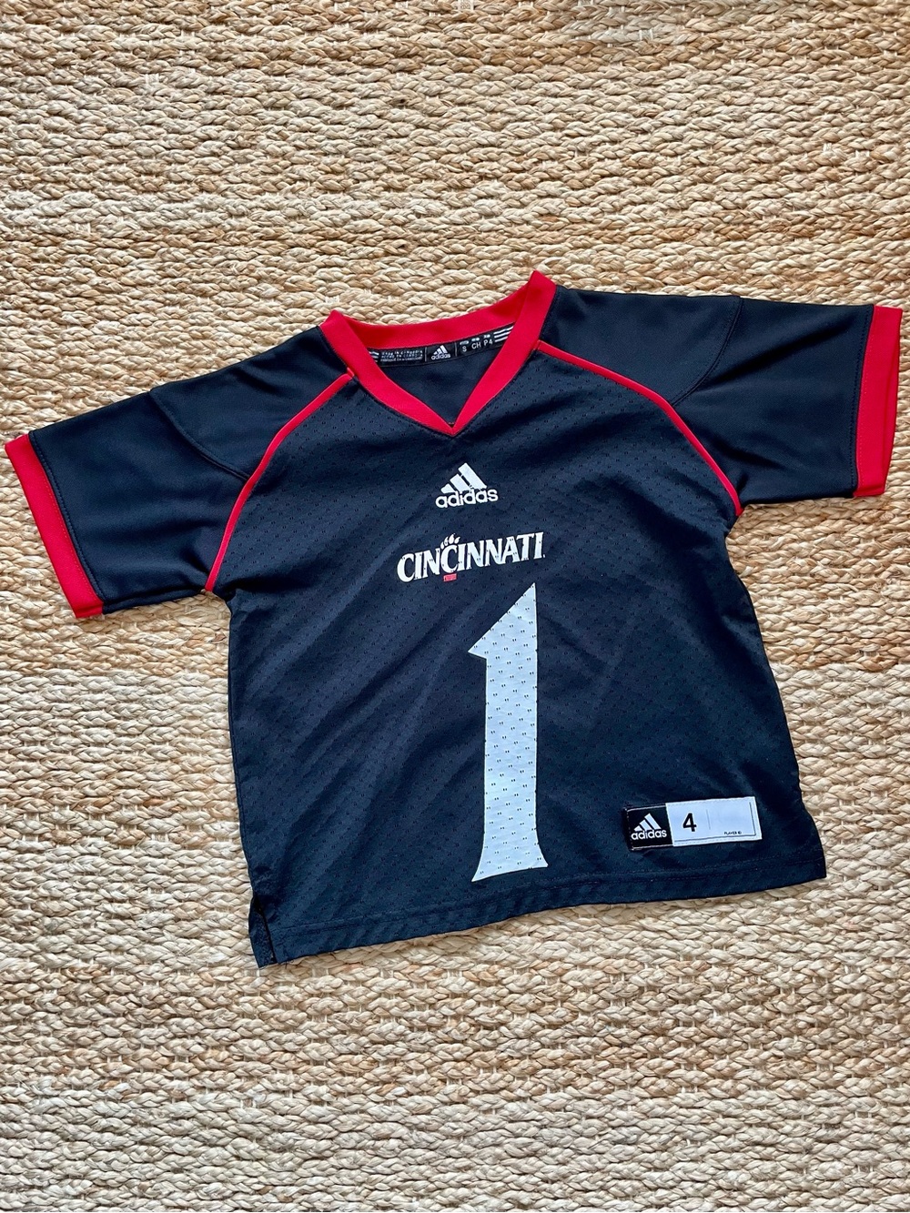 Adidas Cincinnati Bearcats Football Jersey #1 Toddler 4T UC Kids Unisex